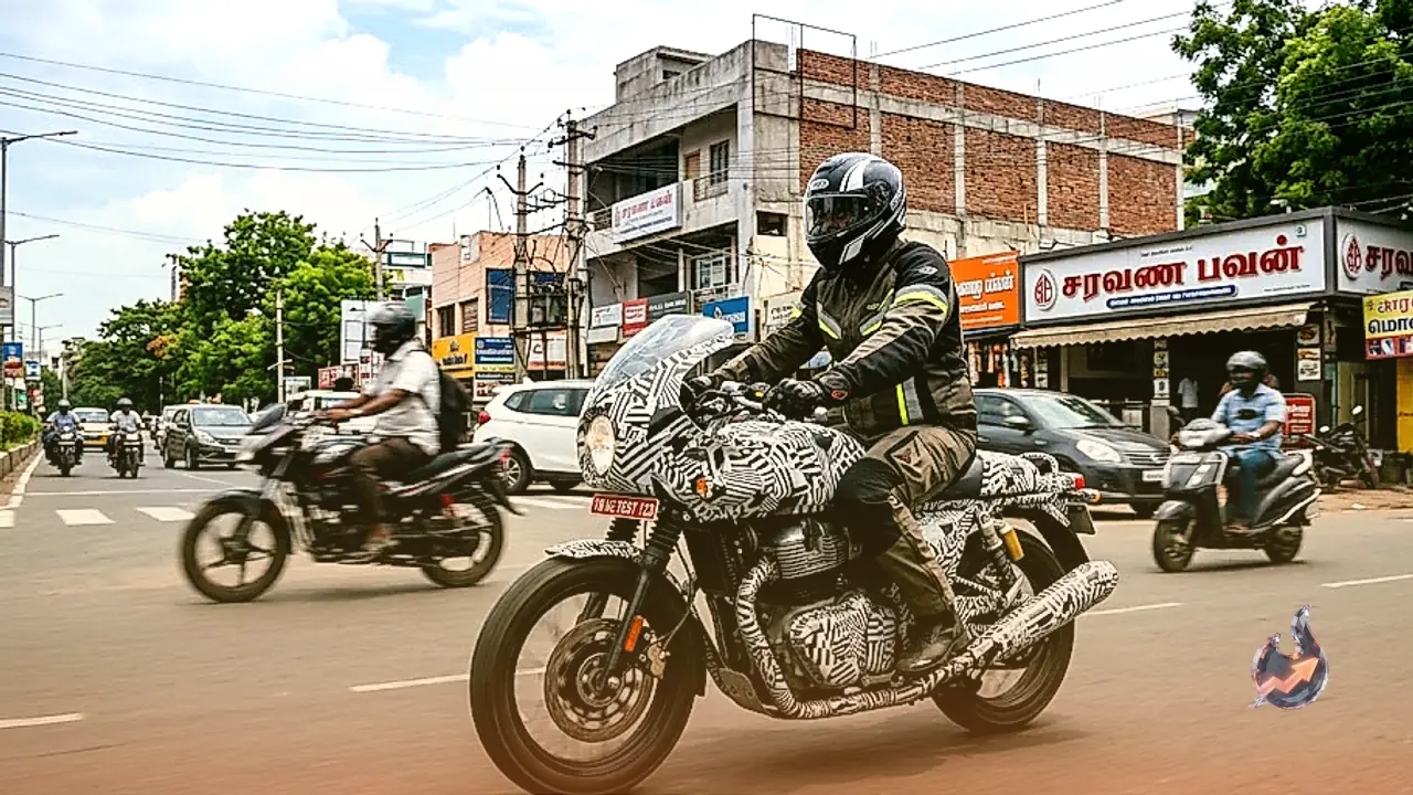 Royal Enfield is preparing a 750cc motorcycle, spotted testing on Chennai streets