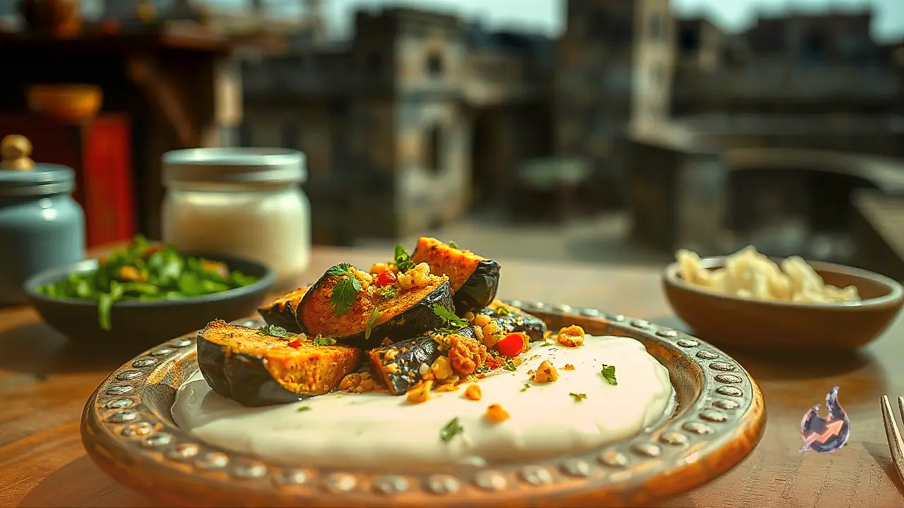 Upgrade Everyday Meals with Dahi Baingan Finished in Garlic Tempering