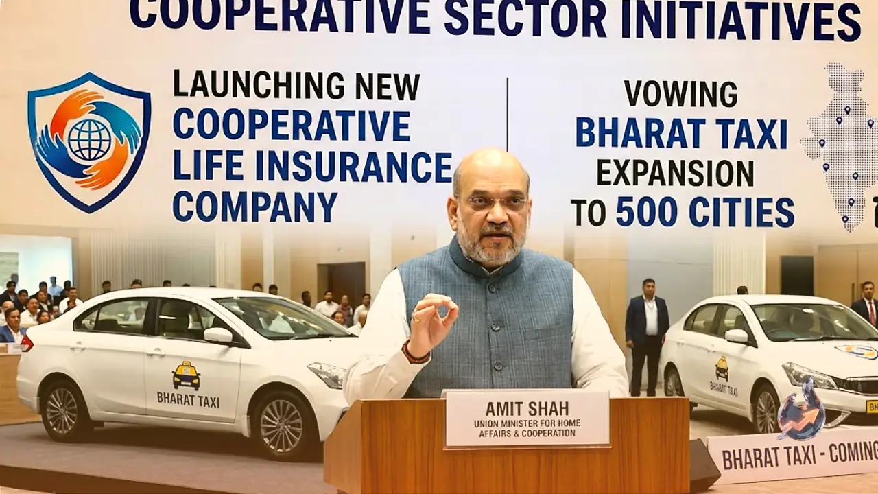 Amit Shah Steers Cooperatives Into Life Insurance and Vows Bharat Taxi in 500 Cities