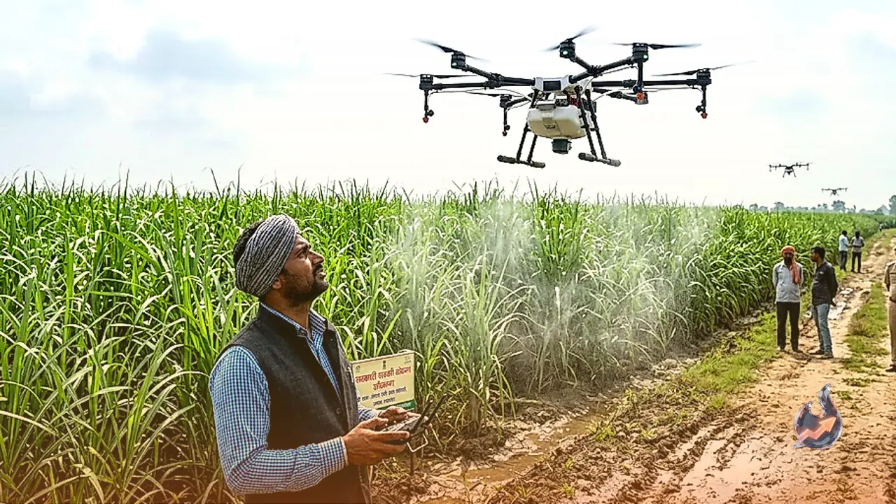 Saharanpur Division Deploys 36 Drones for Sugarcane Farmers to Spray Crops in Just 5 Minutes