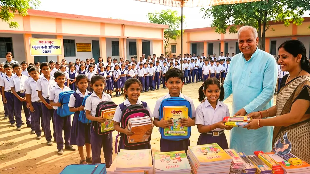 UP's School Chalo Abhiyan 2026 Phase 2 Set to Launch from Saharanpur with Free Books and Stationery for Students