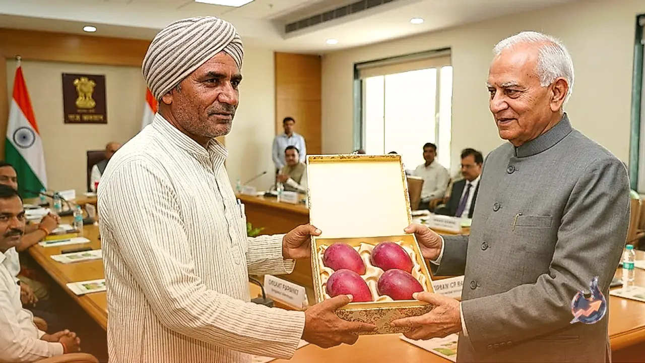 Saharanpur Farmer Sells 4 Miyazaki Mangoes for Rs 2.11 Lakh, Presents Record Yield to Gujarat Governor Devvrat