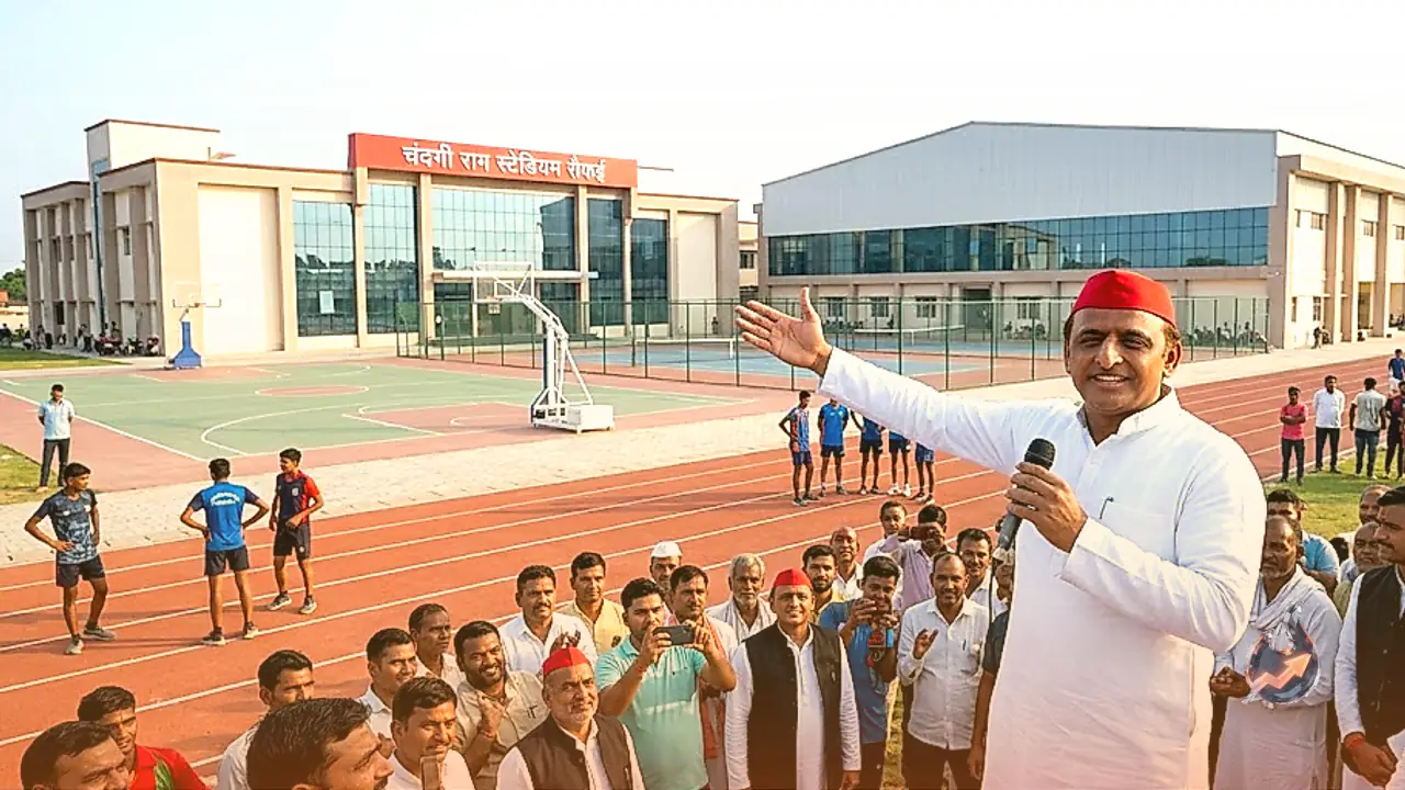 सैफई के चंदगीराम स्टेडियम को अखिलेश यादव ने बताया ग्रामीण विकास का उत्कृष्ट उदाहरण