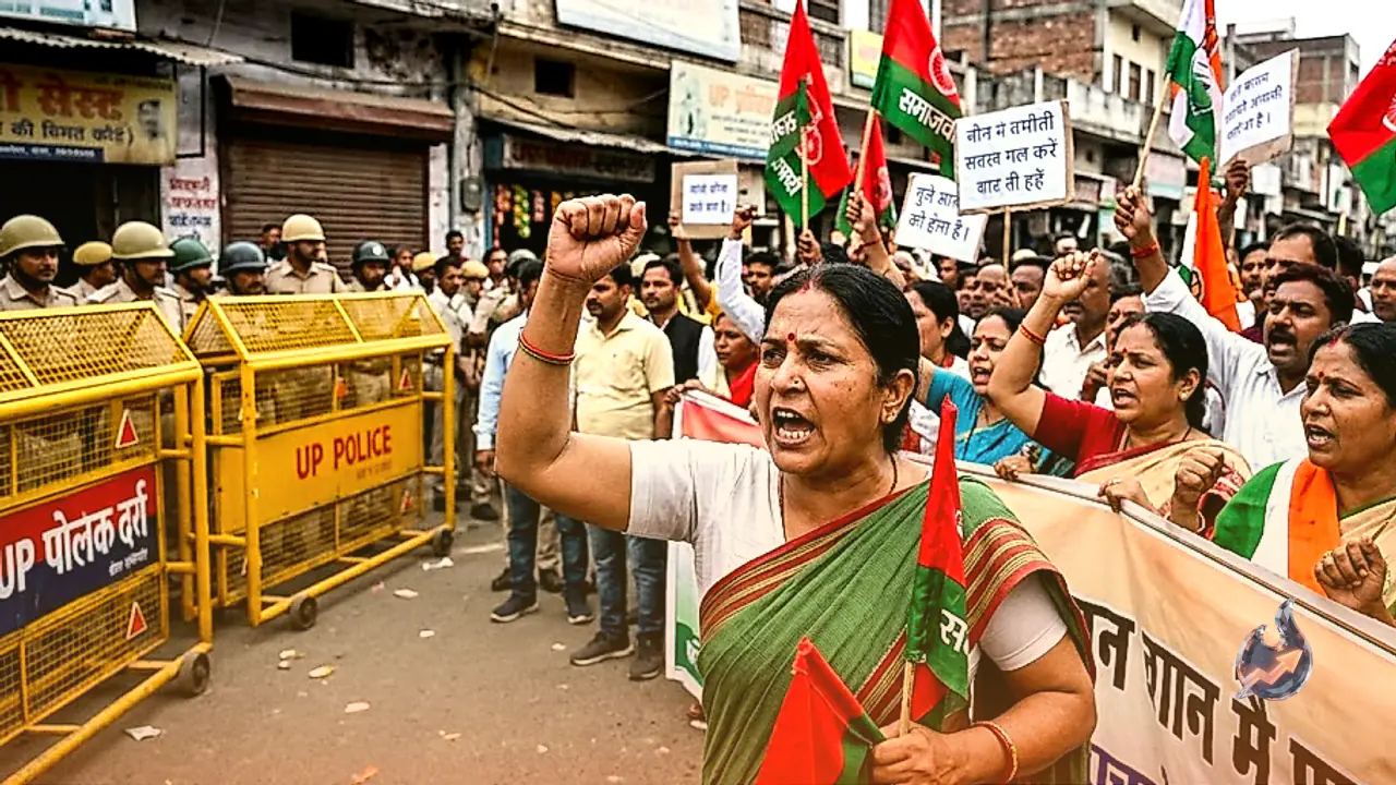 Anger Erupts Across Uttar Pradesh as SP, Congress Workers Protest Akhilesh Yadav's Detention in Delhi