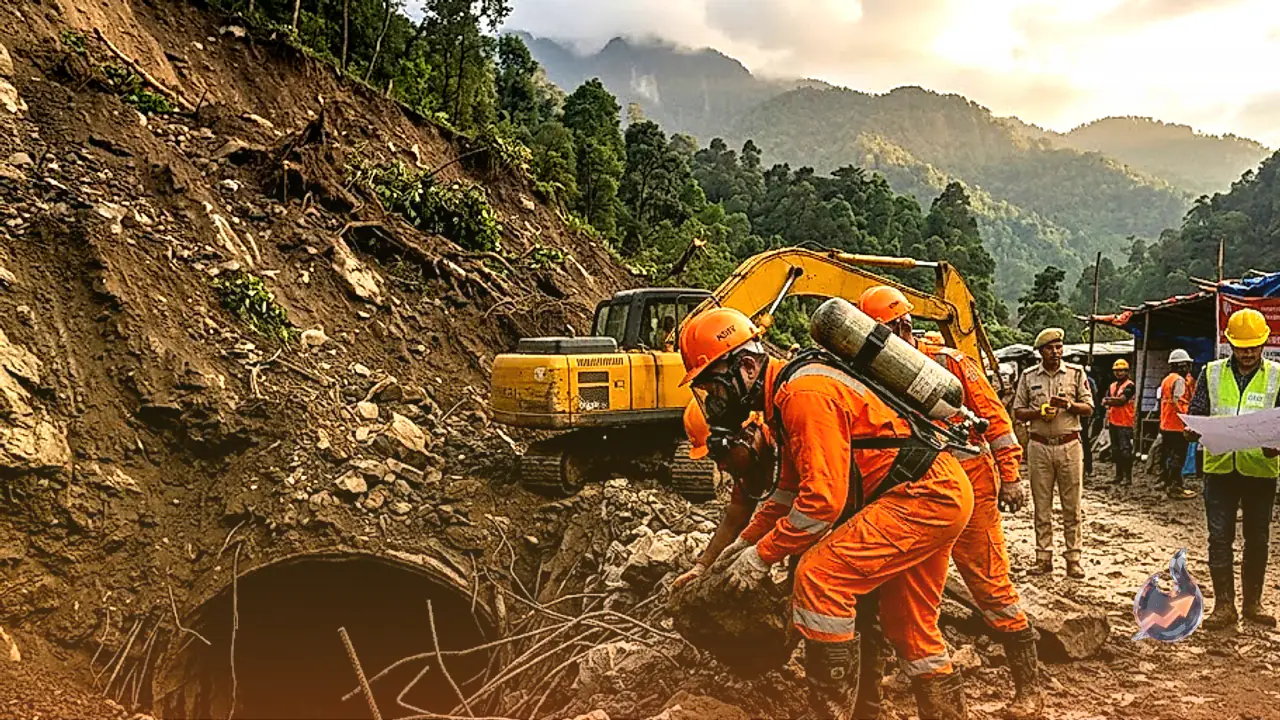 Landslide traps workers in Sikkim's Samardung tunnel, eight confirmed dead as methane hampers rescue of 19