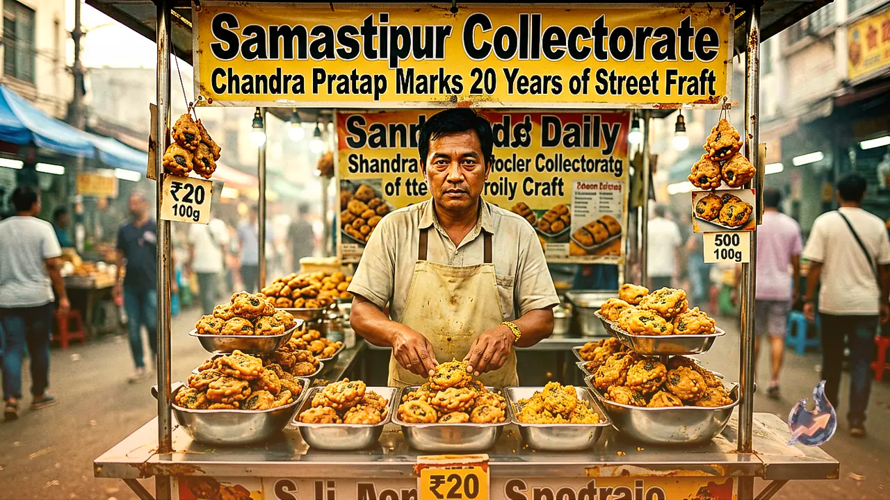 A Salt Roasted Snack Stall Near Samastipur Collectorate Draws Hundreds Daily as Chandra Pratap Marks 20 Years of Street Food Craft
