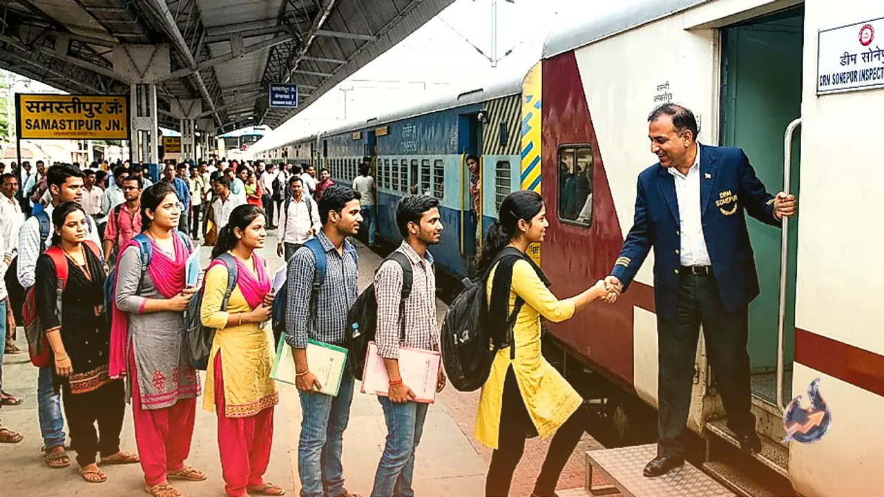 समस्तीपुर में पैसेंजर ट्रेन हुई लेट तो सोनपुर डीआरएम अमित सरन ने अपने स्पेशल इंस्पेक्शन कोच से 40 परीक्षार्थियों को समय पर पहुंचाया केंद्र