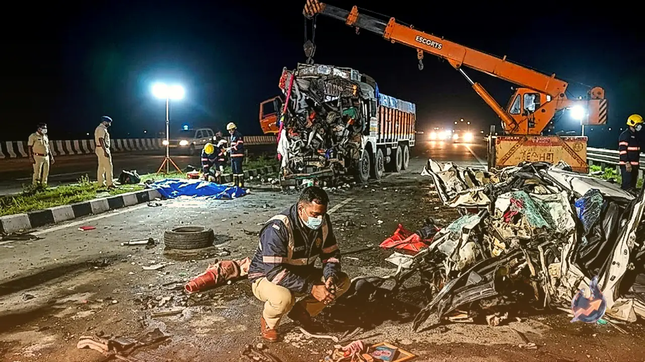 Massive Collision On Samruddhi Expressway: Speeding Truck Crushes Car, 5 Dead
