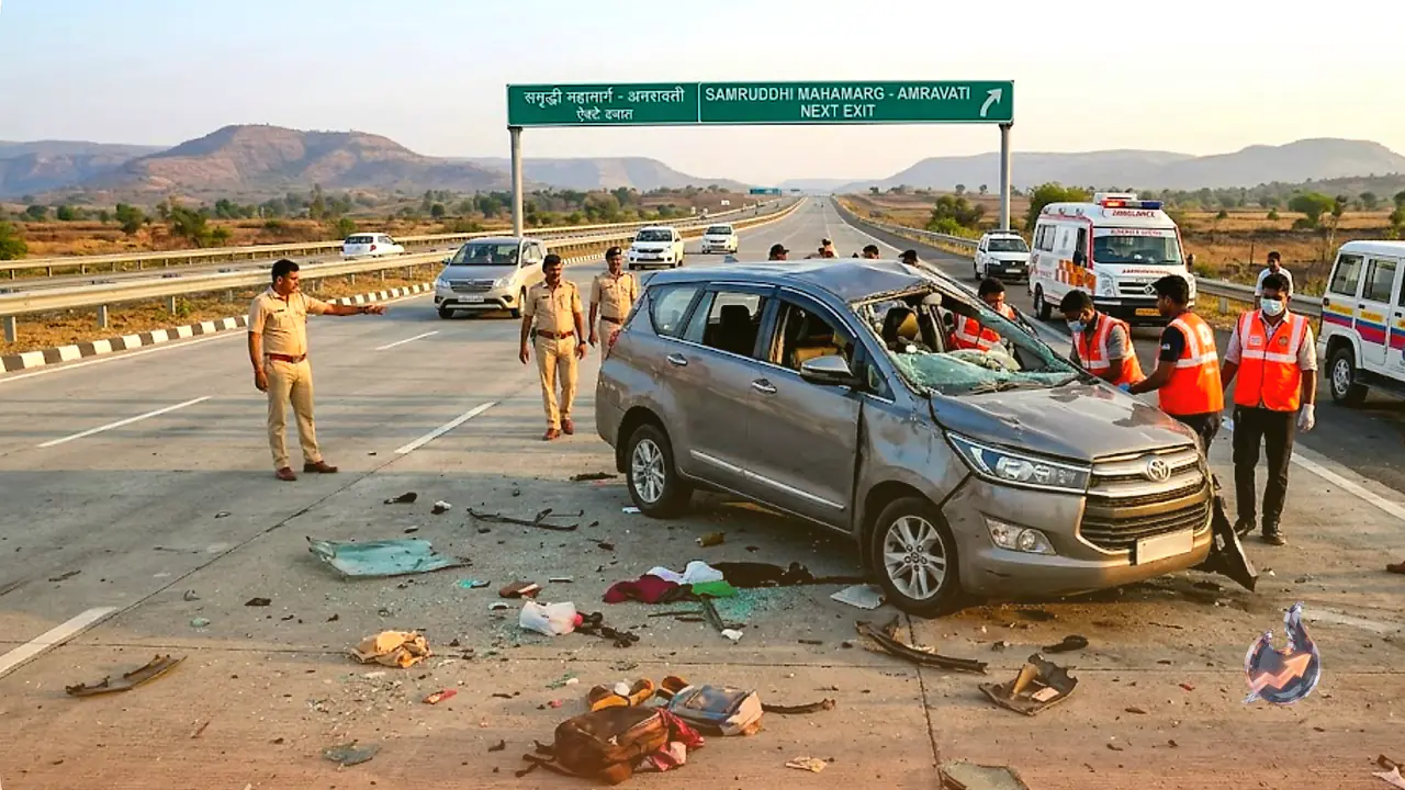 Tragic Collision on Samruddhi Mahamarg Claims Five Lives from One Family in Amravati