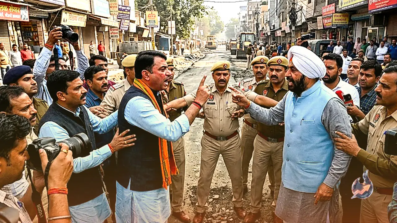 Clash Over Tilak Nagar Road Inspection Escalates As Parvesh Verma And Jarnail Singh Face Off In Delhi