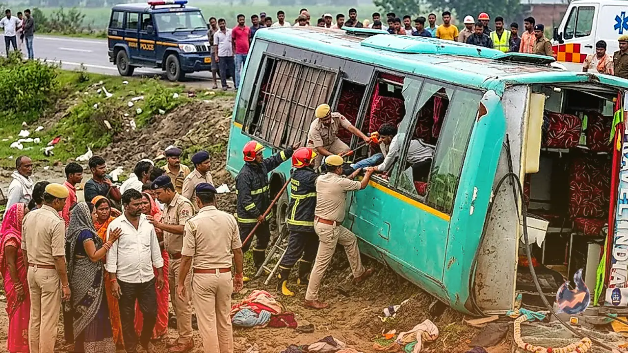 Wedding Guests' Bus Overturns Near Chhapra's Taraiya, One Killed, Seven Injured