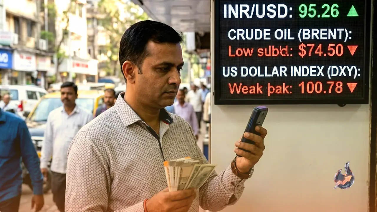 Cheaper Crude and a Softer Dollar Keep the Rupee on Steady Footing