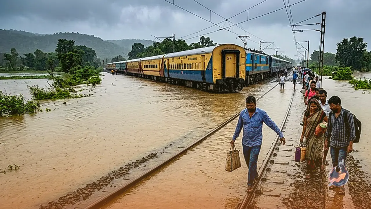 Satna-Manikpur rail section hit by heavy rains as two feet of water halts train operations for four and a half hours