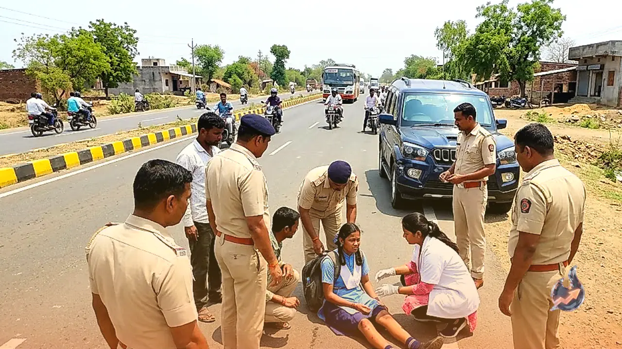 सतौना गांव में सड़क पार कर रही 7वीं की बच्ची को स्कॉर्पियो ने रौंदा, सीसीटीवी कैमरे में घटना दर्ज