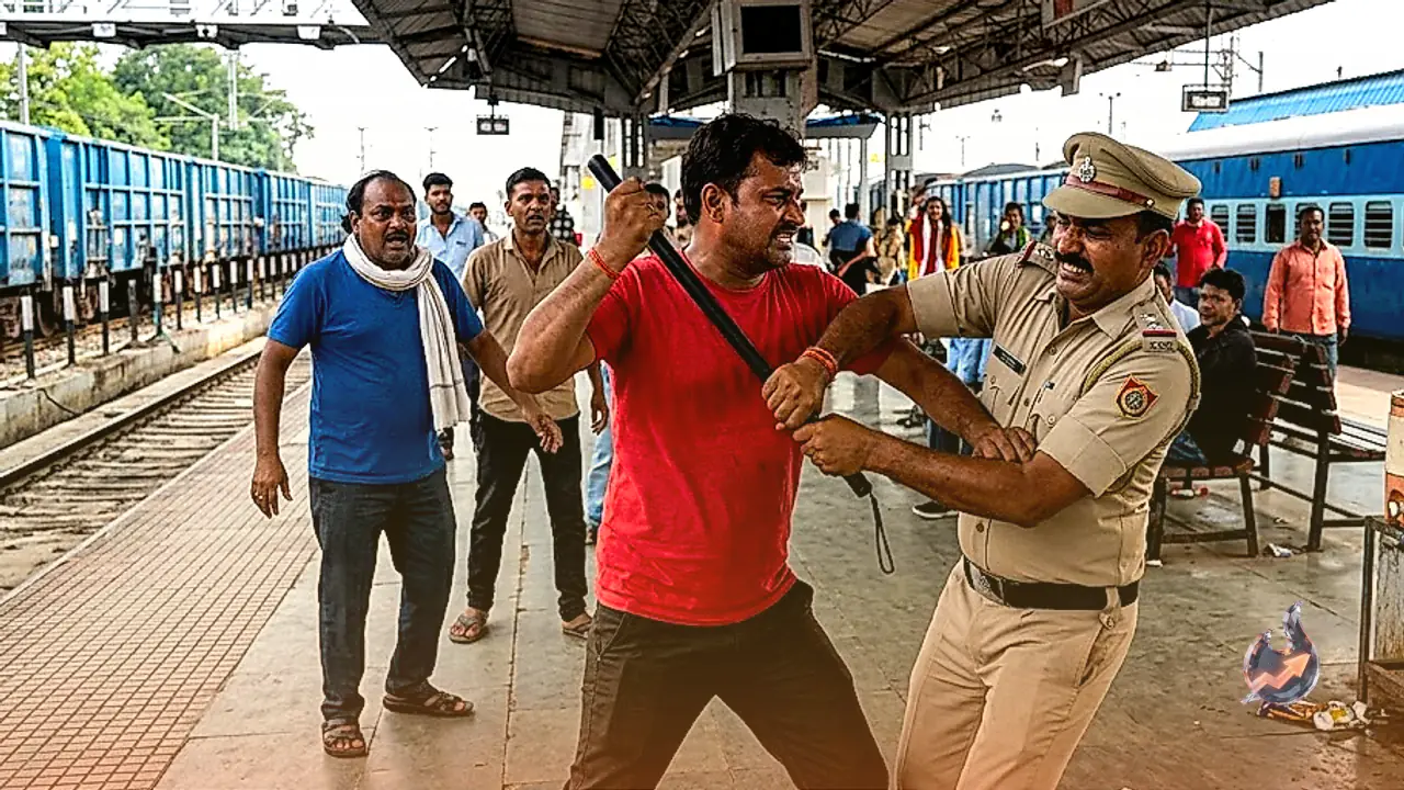 सतना रेलवे स्टेशन पर यात्री का हिंसक रुख, पुलिसकर्मी से डंडा छीनकर किया हमला