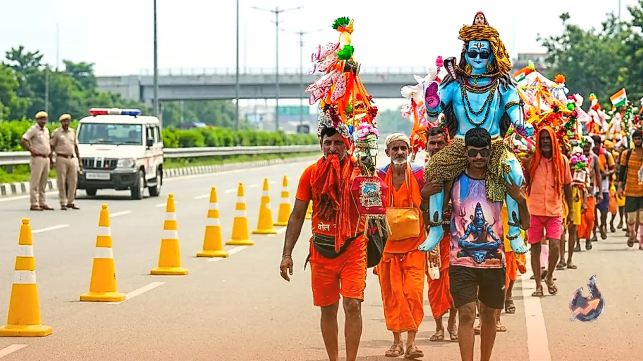 Sawan Kanwar Yatra Commences: Key Traffic Diversions, Highway Restrictions, and Safety Advisory Issued for Delhi-Haridwar Route