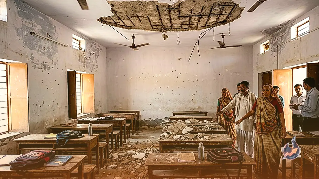 भींडर के प्राथमिक विद्यालय में गिरी छत की पपड़ी, तीन बच्चे घायल होकर खून से लथपथ पहुंचे घर