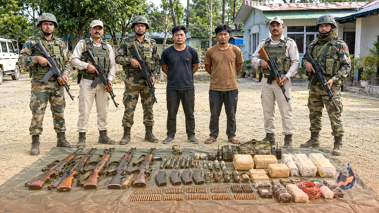 Security Forces Recover Arms Cache in Imphal East, Two Arrested in Separate Drug Bust in Manipur