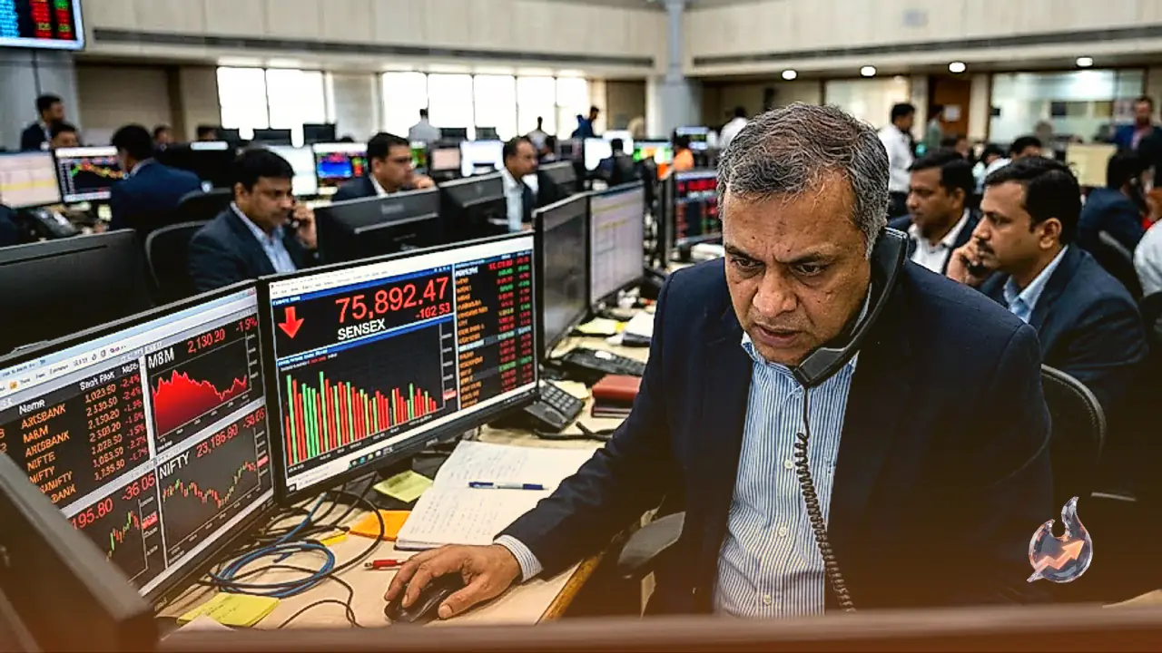 Sensex Slips Below 76,000 Mark as Axis Bank and Mahindra Lead Early Market Losses