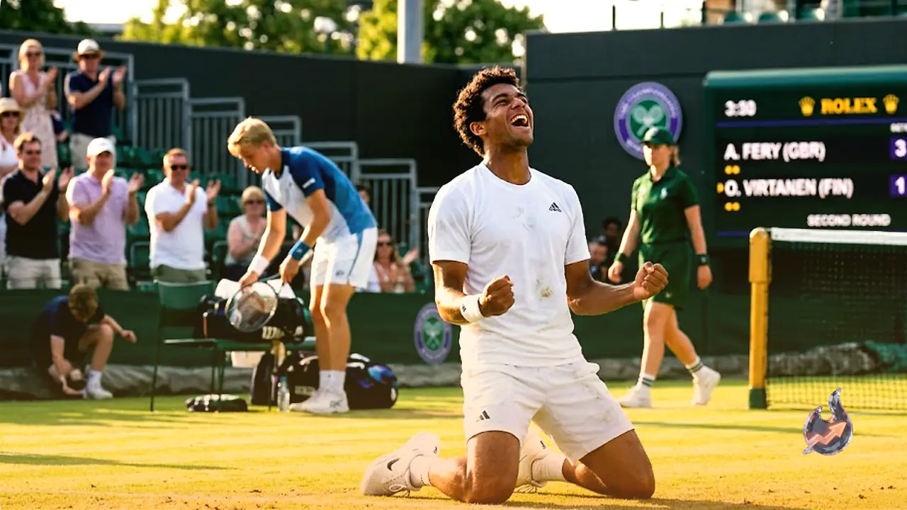 Arthur Fery digs out a four-set win over Otto Virtanen to book a Wimbledon third round spot