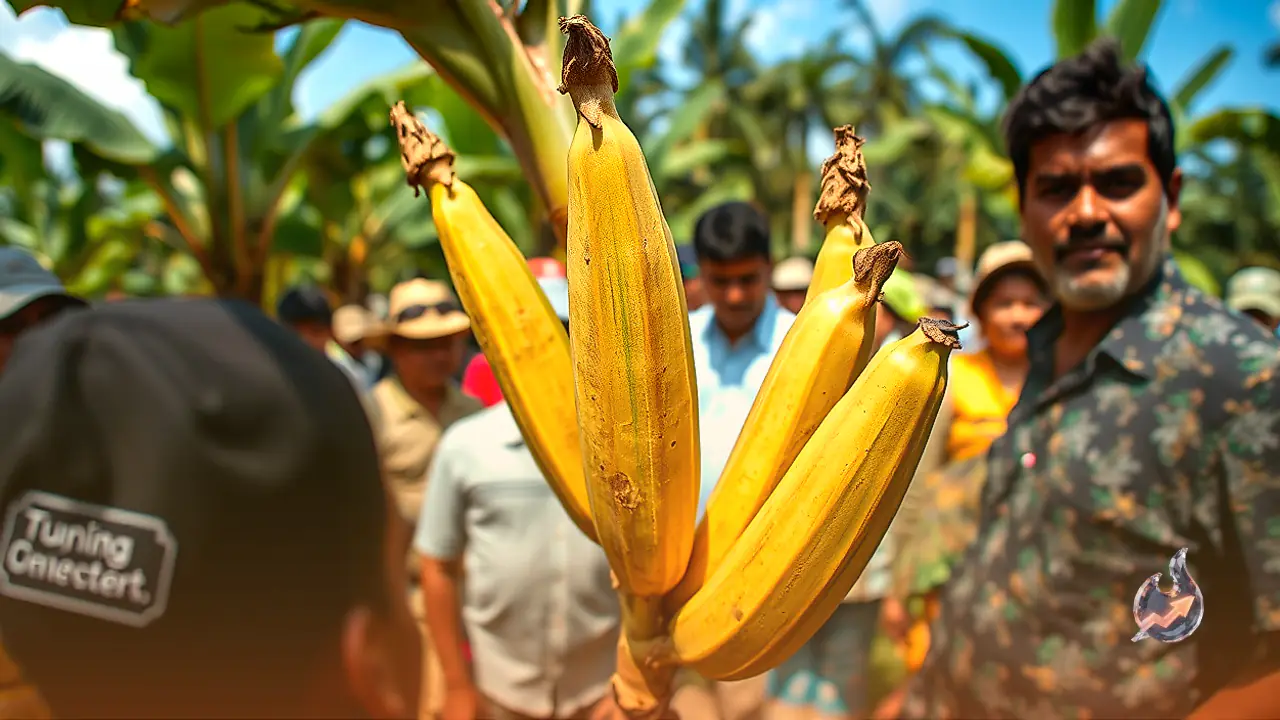 Seven Stems Emerge From Single Banana Plant in Konaseema, Drawing Crowds of Local Farmers