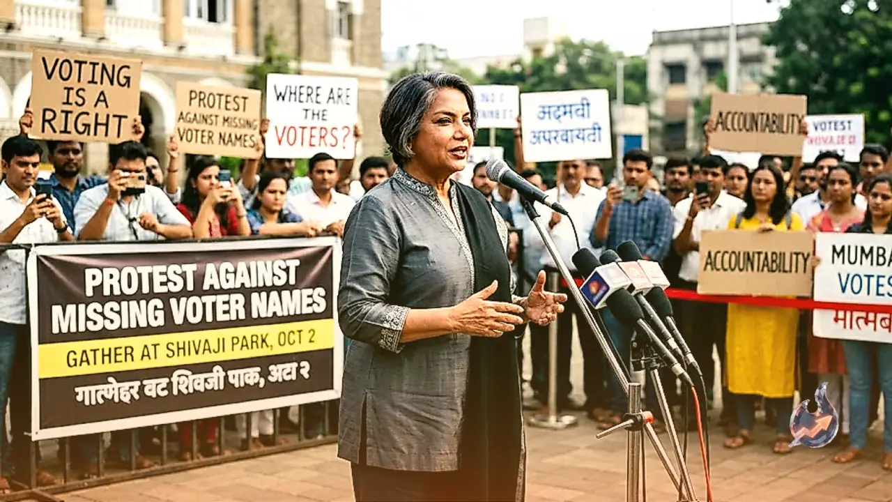 Shabana Azmi Backs Mumbai Protest Over Missing Voter Names, Calls for Massive Shivaji Park Rally on October 2
