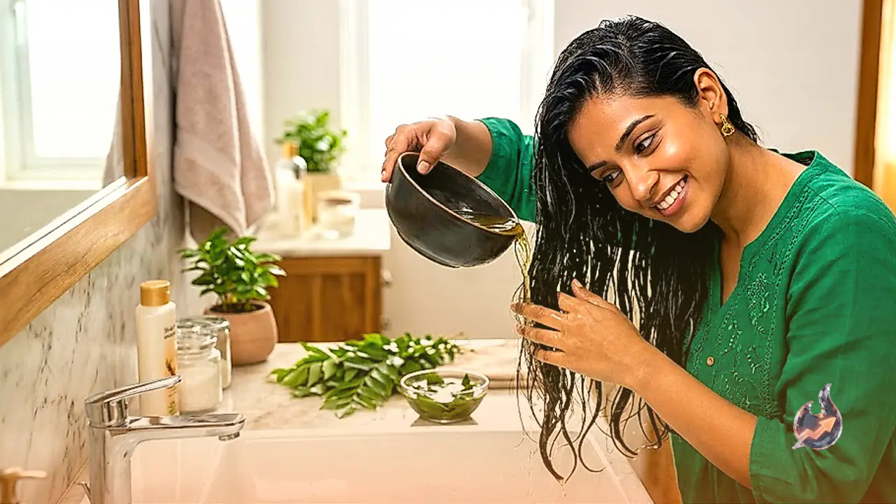 Rinse Hair with Curry Leaf Water Post-Shampoo to Curb Hair Fall and Boost Natural Shine