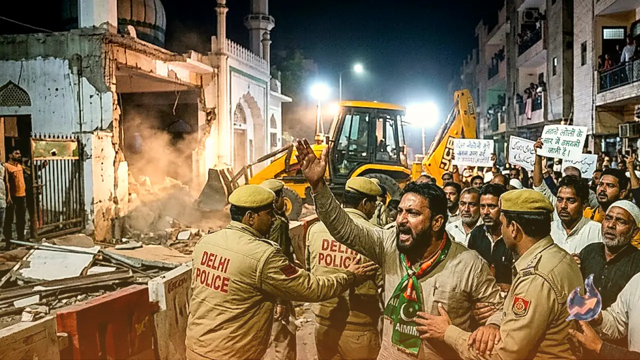 शालीमार बाग में सड़क चौड़ीकरण के लिए मस्जिद पर आधी रात चला बुलडोजर, एआईएमआईएम ने जताया कड़ा विरोध