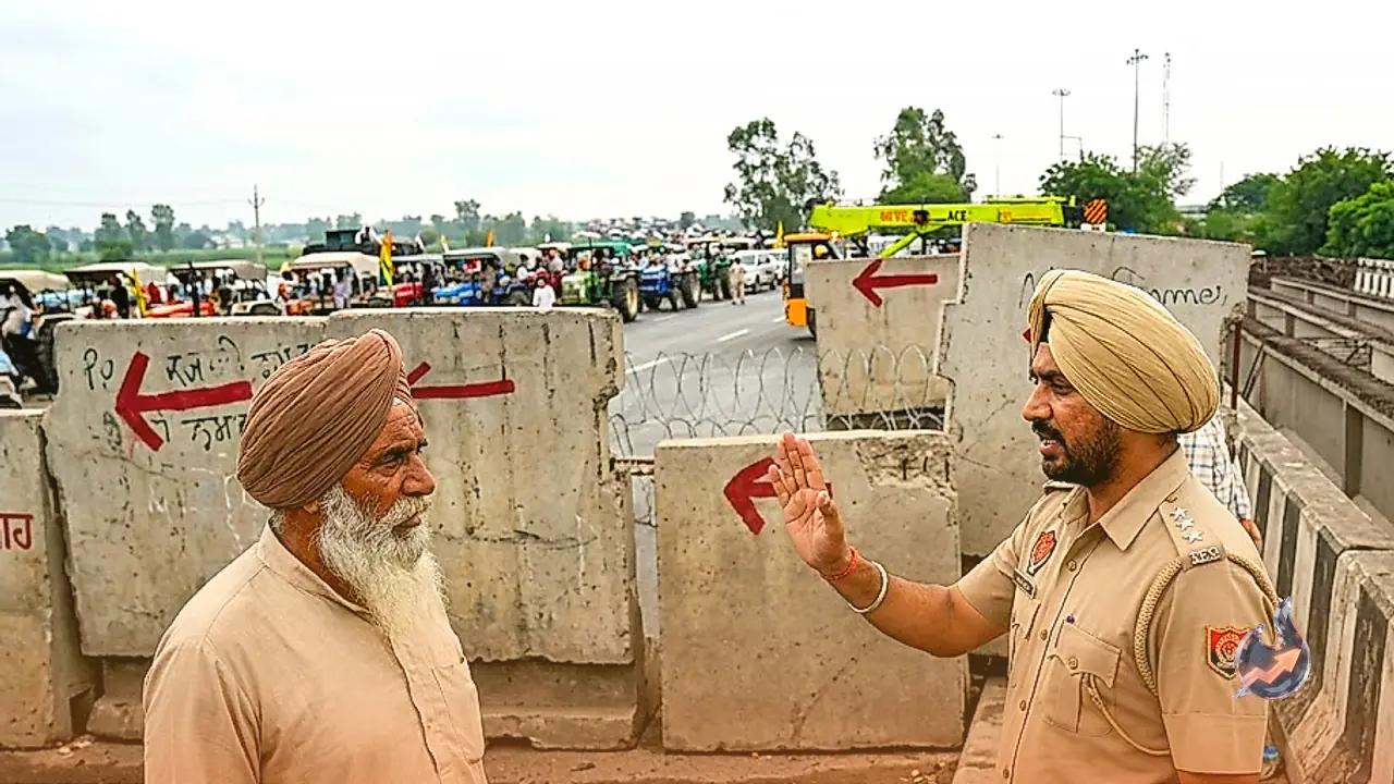 Punjab-Haryana Shambhu Border Sealed as Police Block Farmers' Delhi March, Ghaggar Bridge Barricaded
