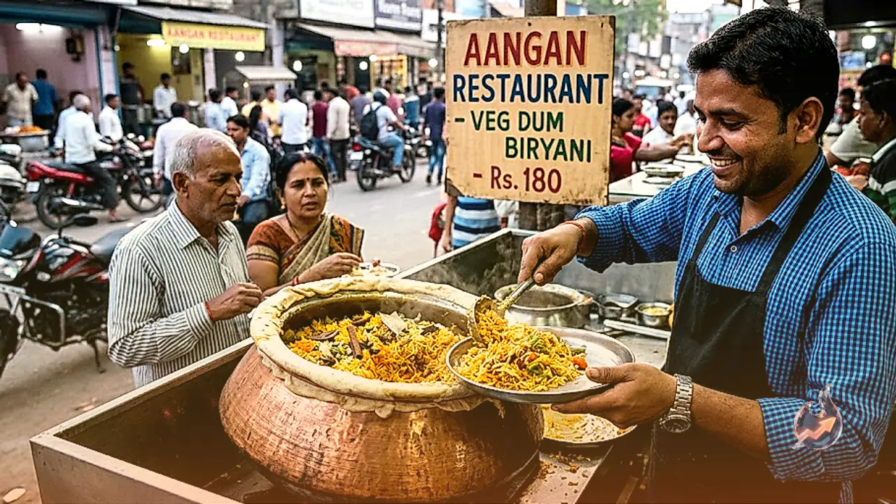 Shastripuram Eatery Serves Dum Veg Biryani Prepared With 12 Whole Spices For 180 Rupees