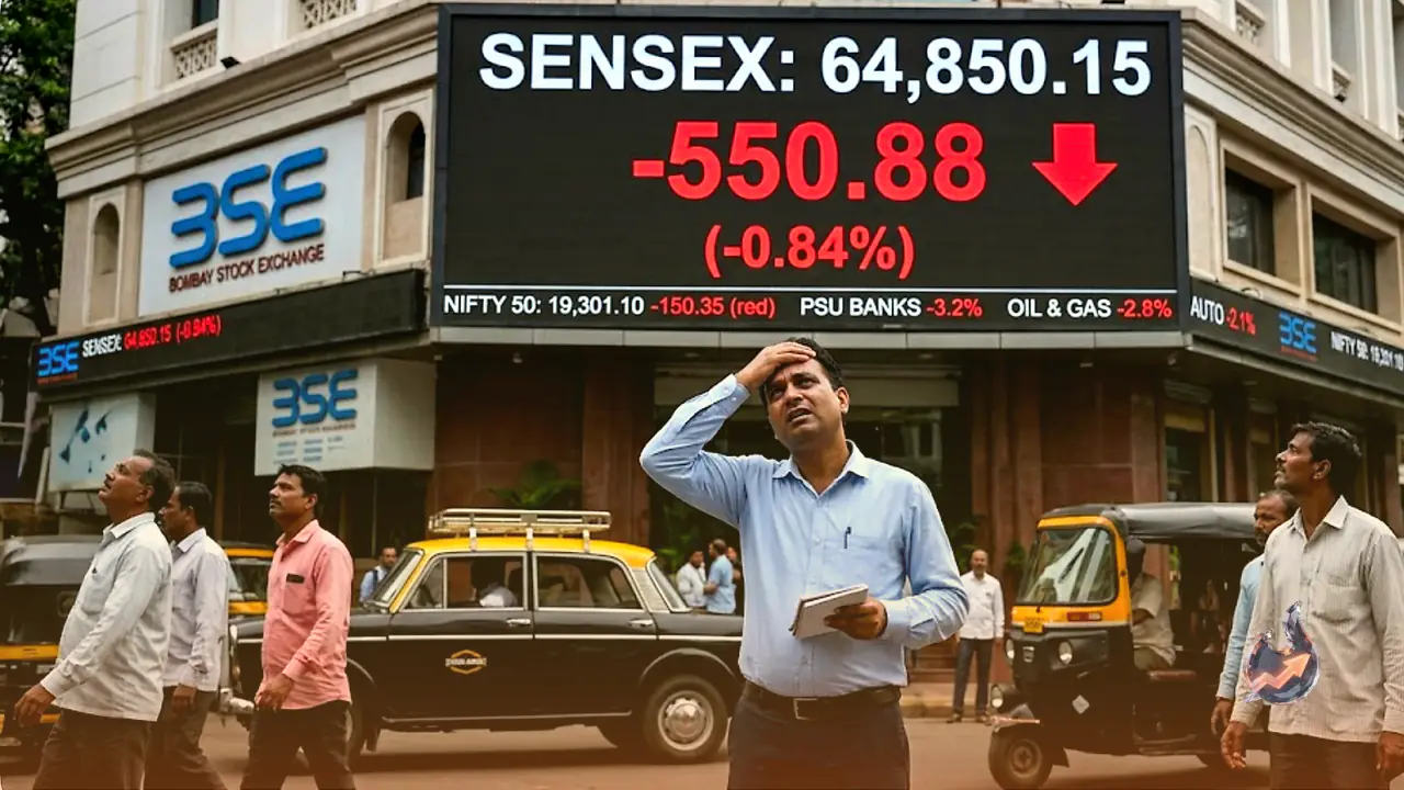 Stock Market Slump: Sensex Drops 550 Points as Selling Pressure Hits Indices