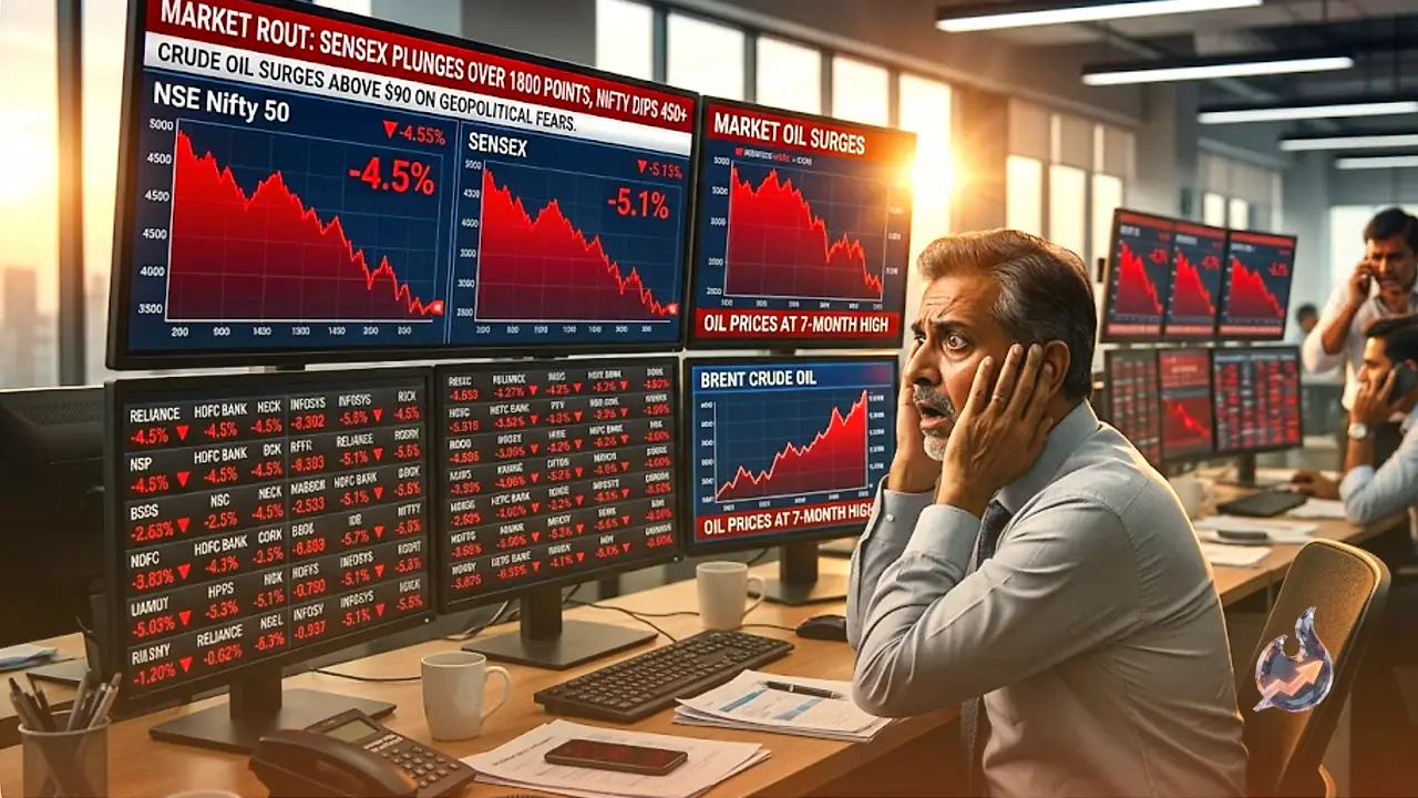 Market Rout: Oil Price Surge Wipes Out 9 Trillion Rupees in Investor Wealth