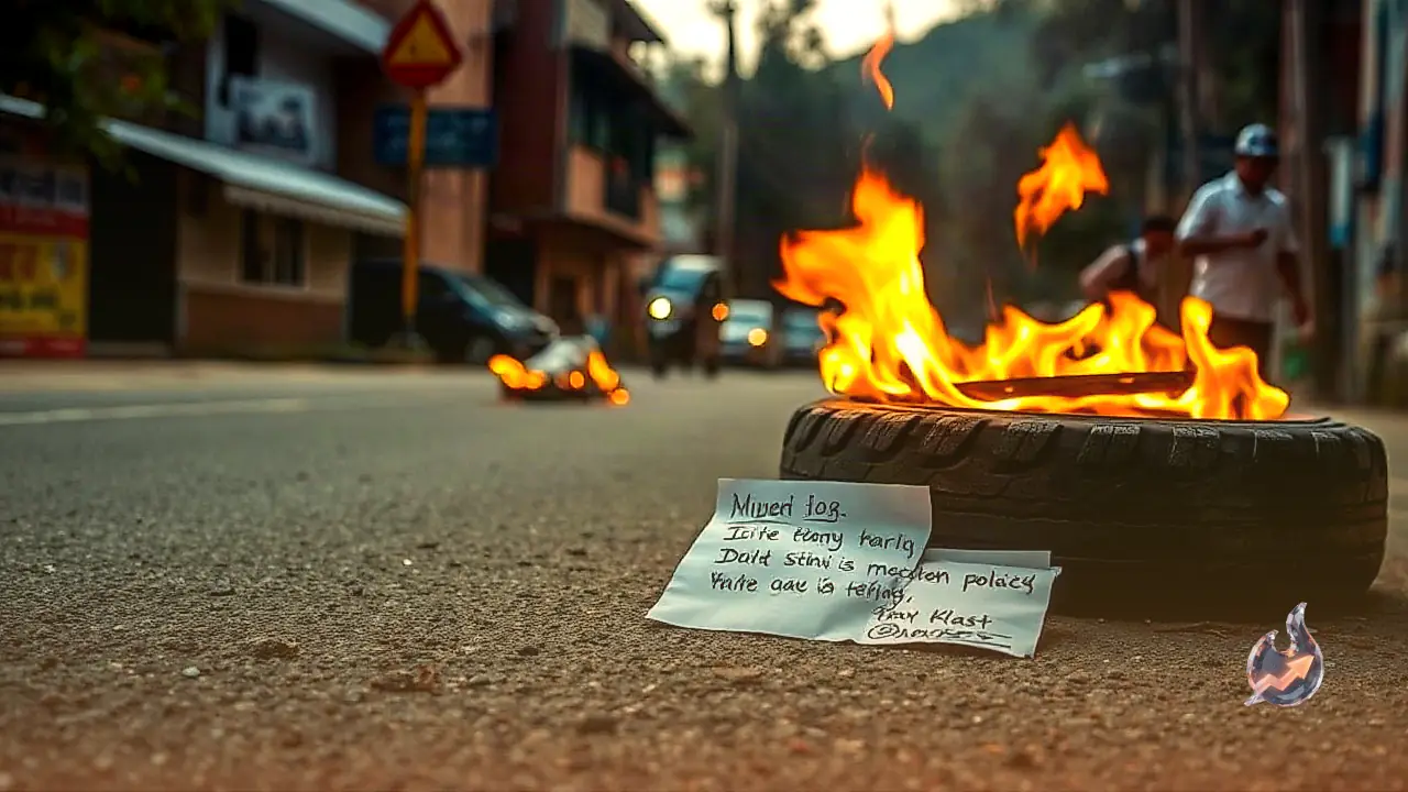 A burning tyre and a chilling note jolt a Shillong neighbourhood as arrest row over mining protest deepens
