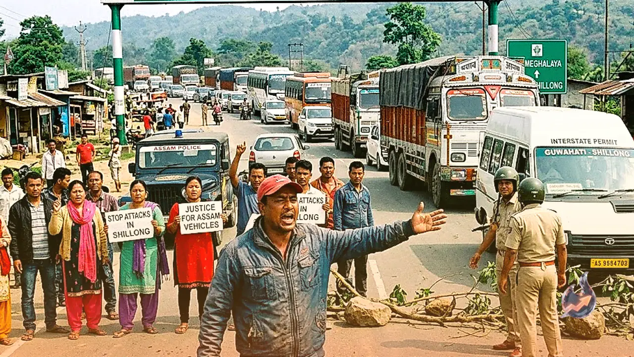 Interstate Transit Stalled at Jorabat Border After Attack on Assam Vehicles in Shillong