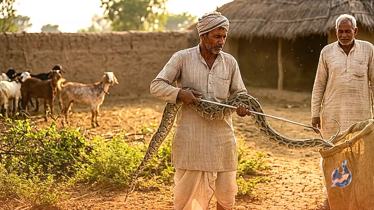 शिवपुरी में बकरी का शिकार करने पहुंचे 8 फीट लंबे अजगर का रेस्क्यू, खेत में मचा हड़कंप