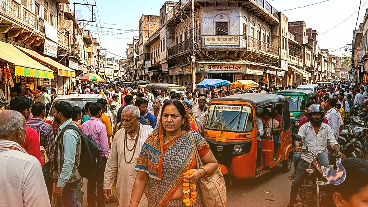 Pilgrim Crowds Bring Vrindavan to a Standstill as Roads to Prem Mandir and Banke Bihari Temple Jam Up