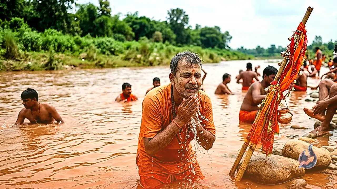 श्रावणी मेले में कुमारसार नदी बनी कांवड़ियों की थकान मिटाने का जरिया