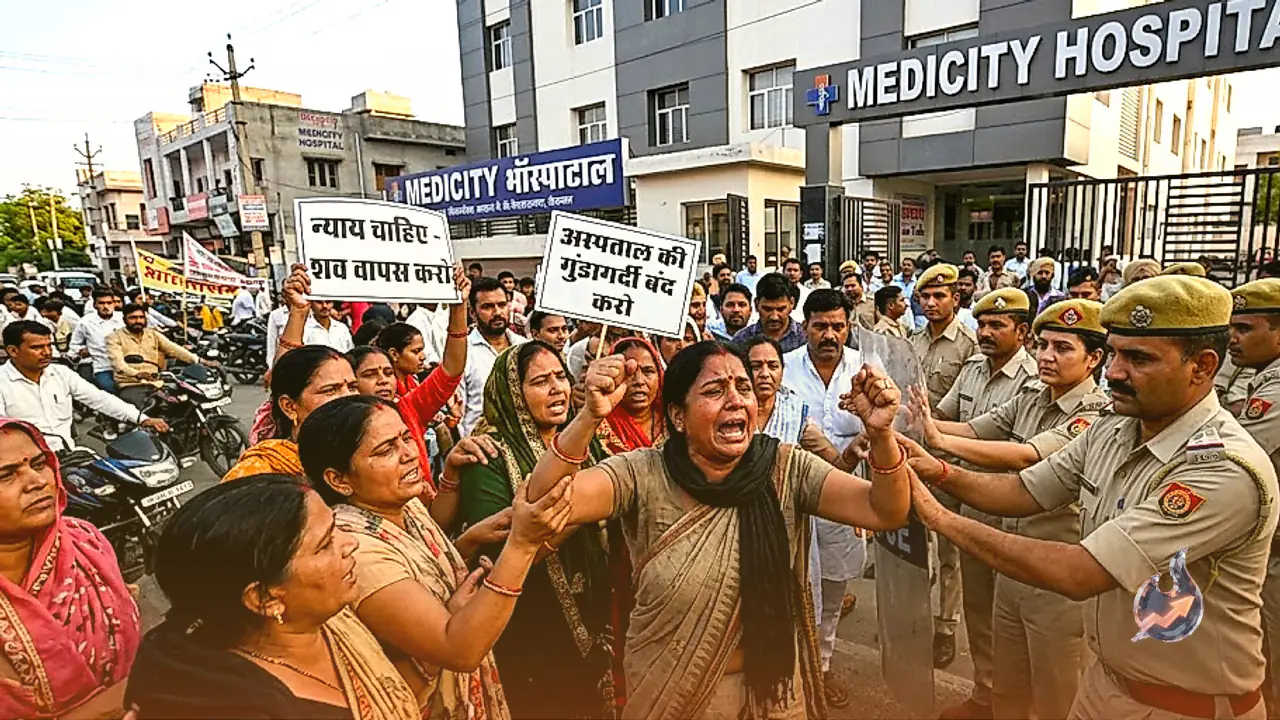 श्रीगंगानगर में डेढ़ लाख रुपये चुकाने के बाद भी शव देने से इनकार, अस्पताल के बाहर परिजनों का जोरदार हंगामा
