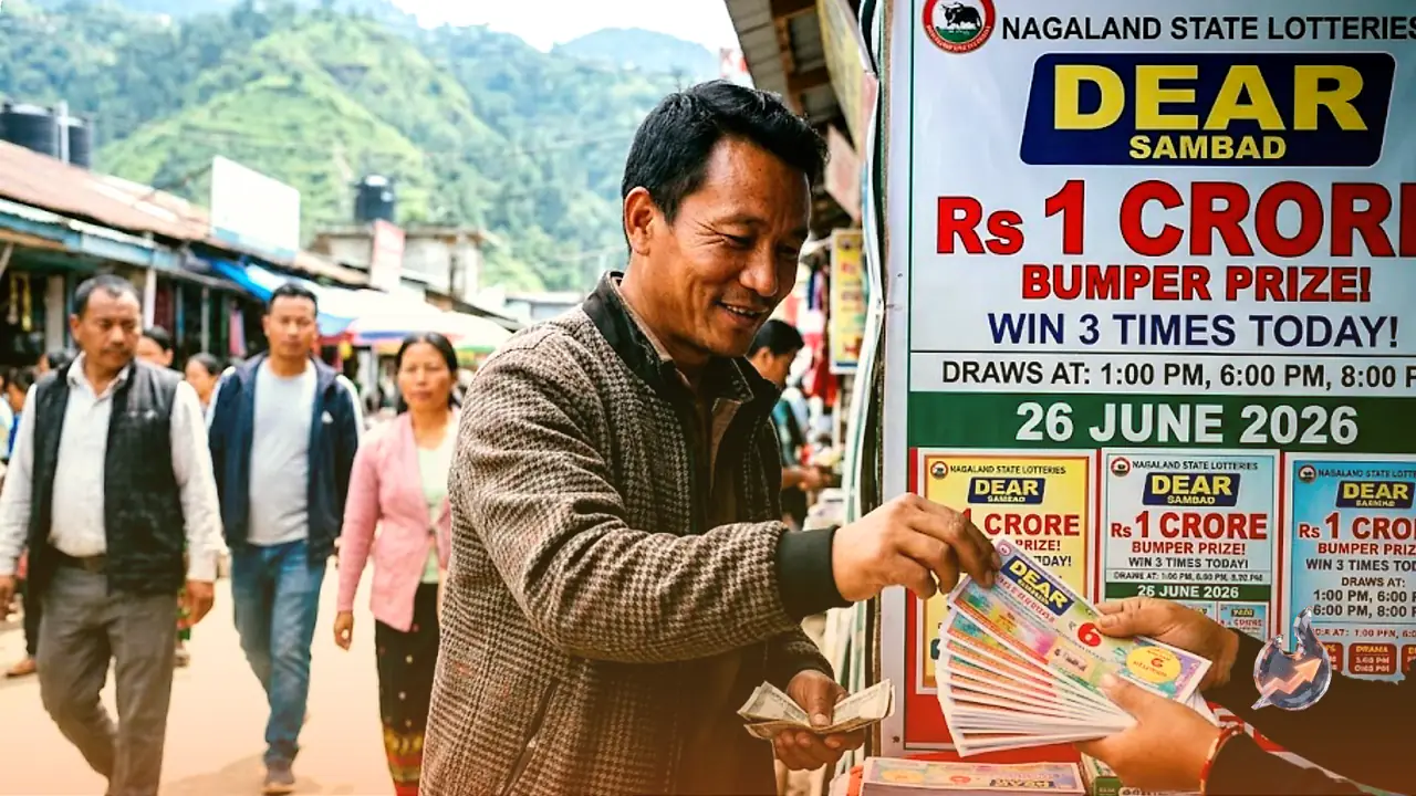Win Rs 1 Crore Three Times Today: Nagaland Dear Sambad Lottery Draws at 1PM, 6PM and 8PM on 26 June 2026