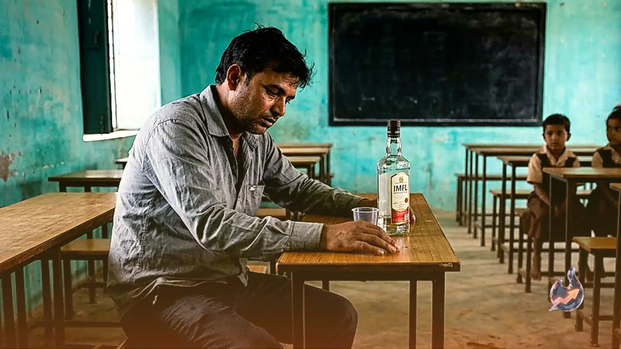 Drunk Teacher Brings Liquor Bottles to Sidhi Primary School as Student Enrollment Plummets from 200 to 28