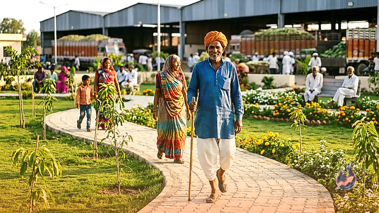New park opens at Sikar agricultural produce market, featuring a modern walking track for locals and farmers