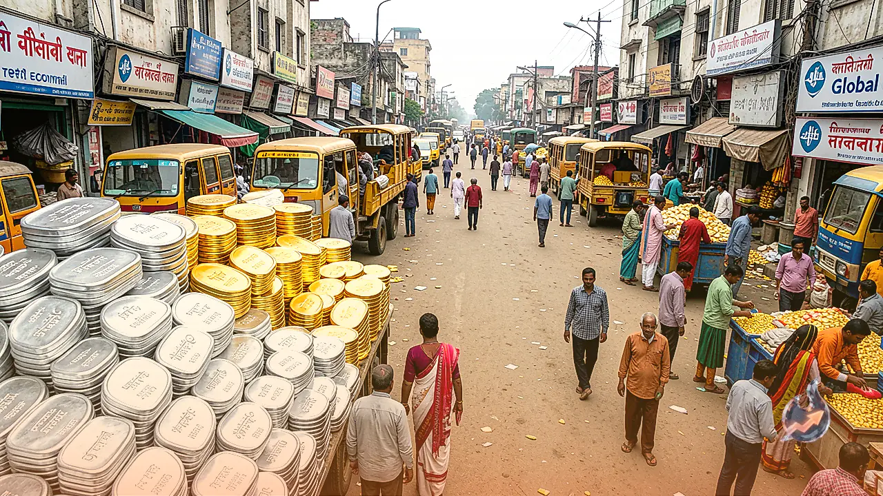 Silver Slides While Gold Gains in Delhi Bullion Trade Amid Global Economic Cues