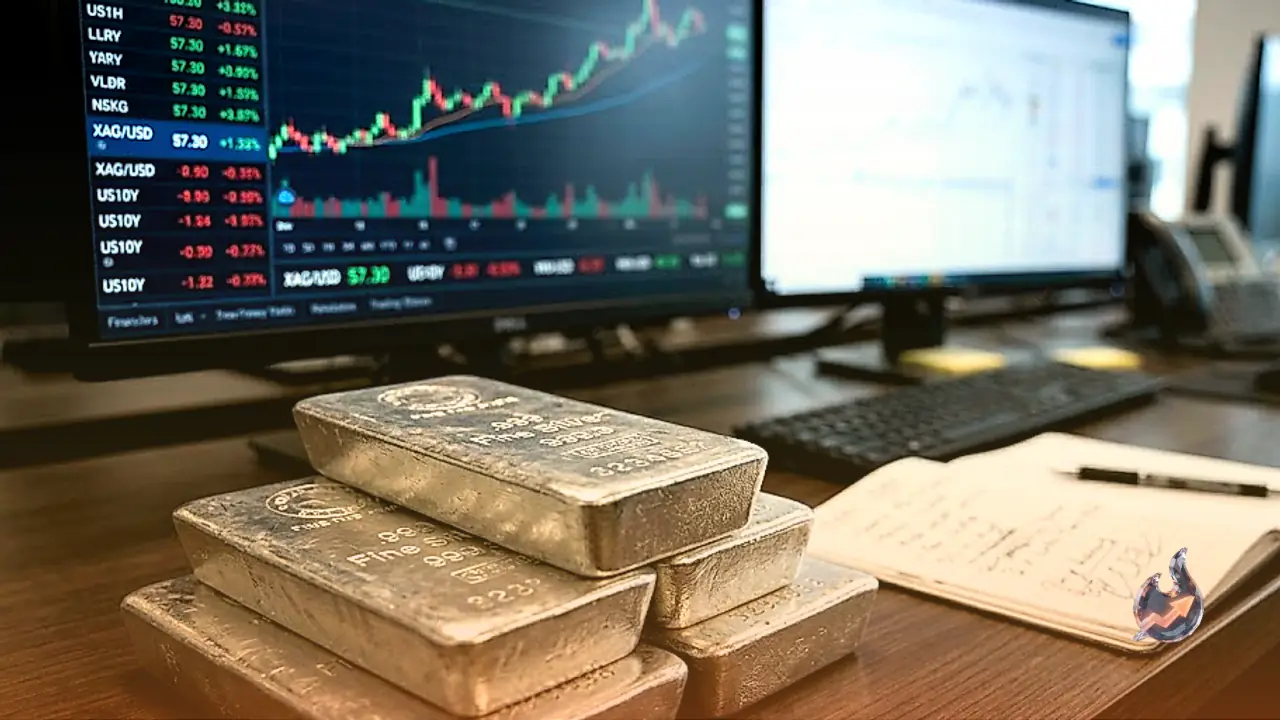 Silver Rebounds Toward $57.30 as Falling US Treasury Yields Ease Pressure on Precious Metals