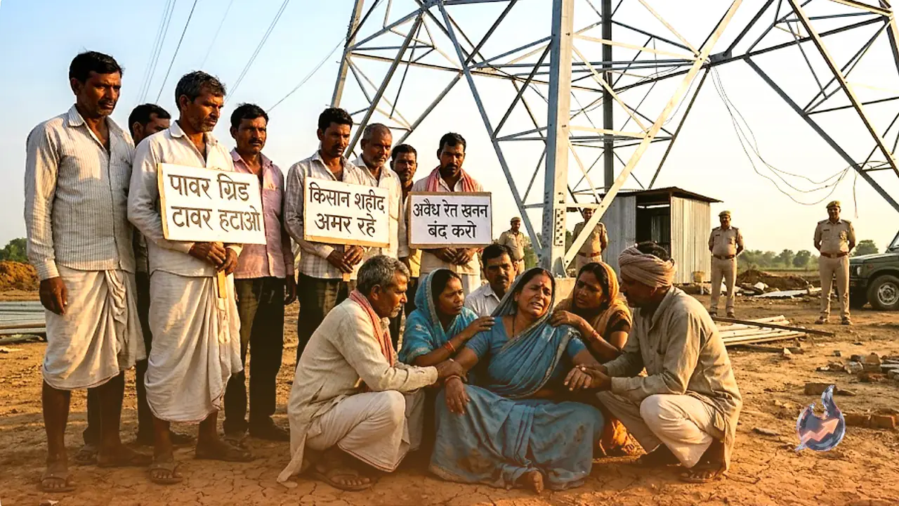 Farmer Dies Resisting Power Grid Tower in Singrauli as Narsinghpur Cracks Down on Sand Mafia, MP Teachers Face Suspension Threat