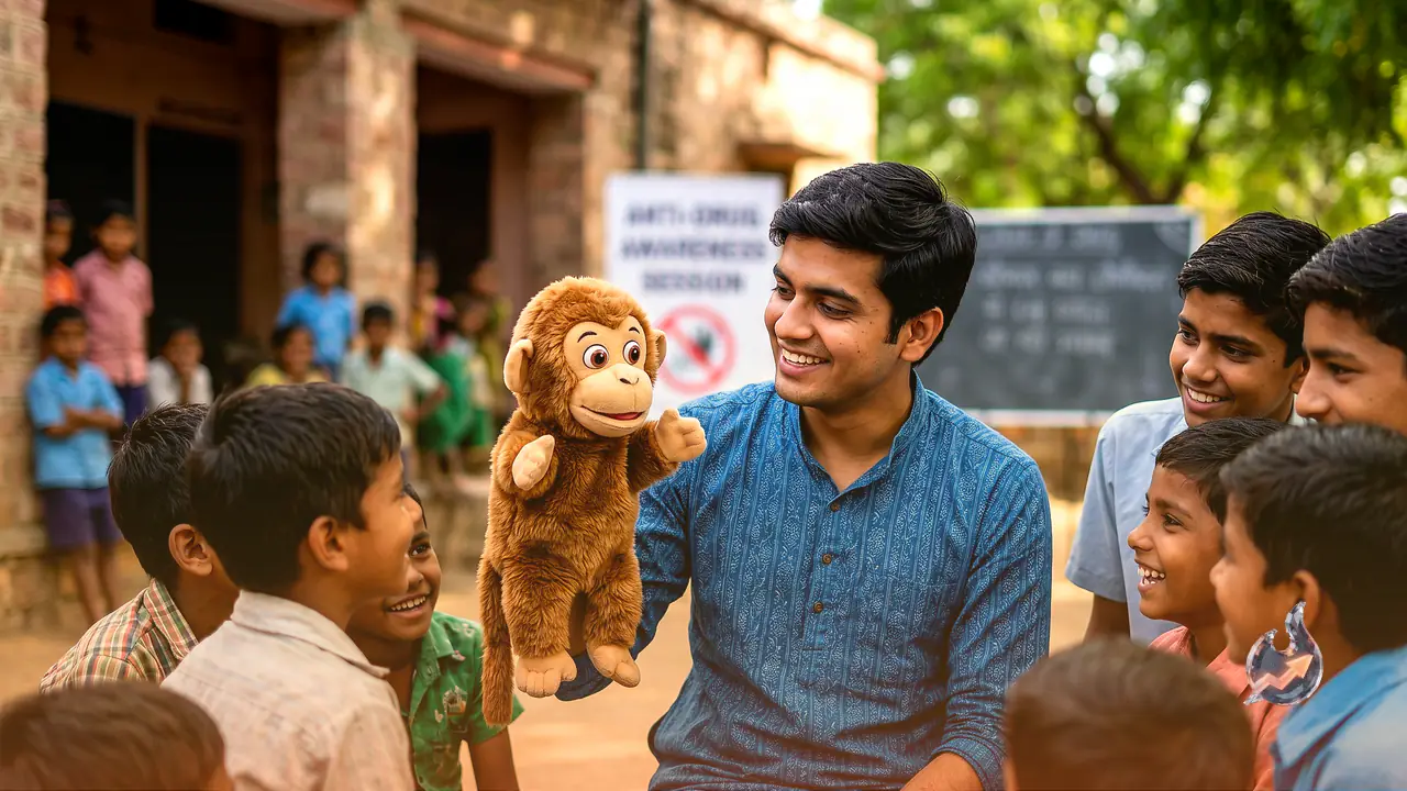 Meet Sirohi's Ashish Mali, Whose Hand Puppet 'Chintu the Monkey' Is Steering Children and Youth Away From Drugs