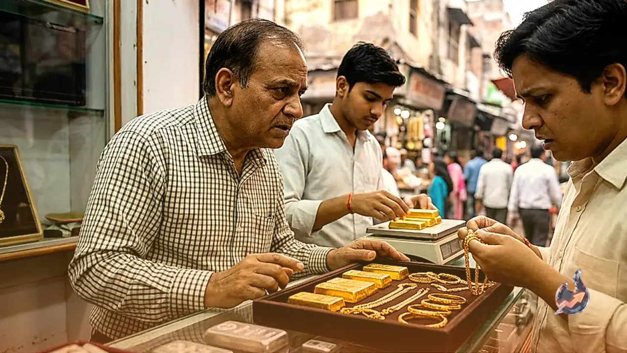 Delhi gold tumbles Rs 14,300 per 100 grams of 24K over two sessions as silver holds firm