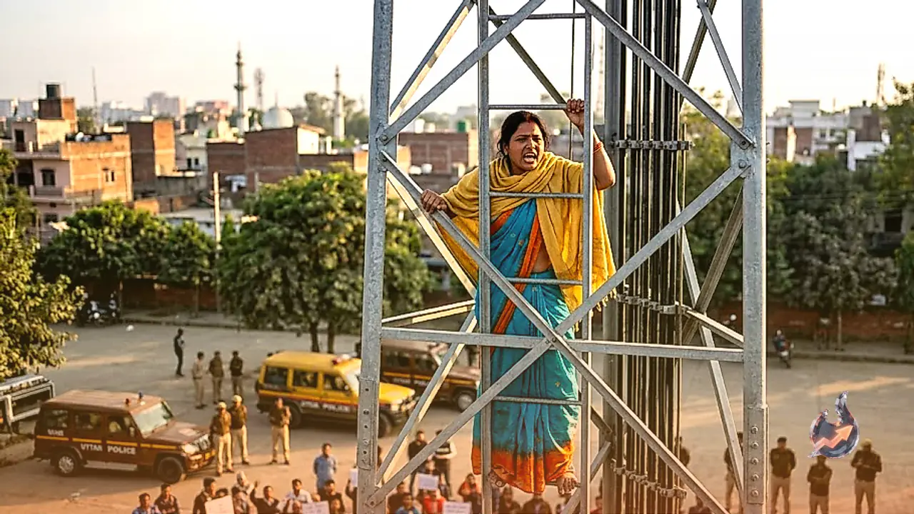 Election Vote Feud in Sitapur and Police Harassment Protest in Lucknow Force Two People Onto Mobile Towers