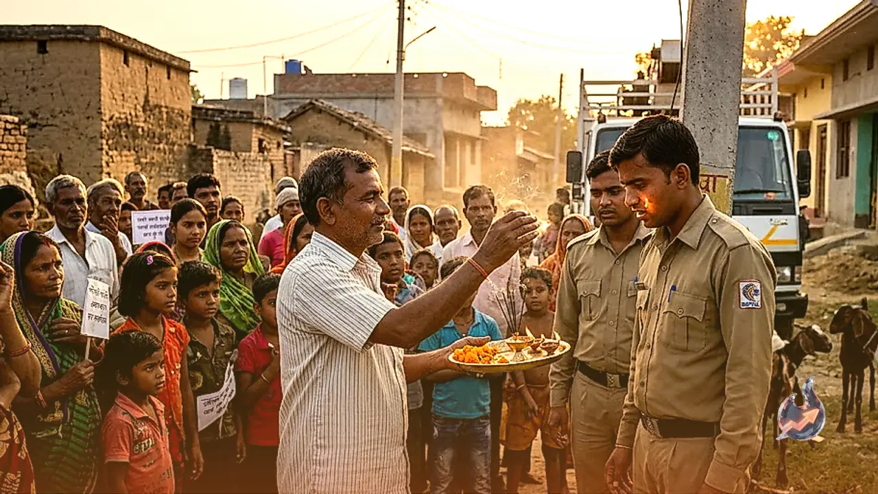 Villagers in Siwan Perform Aarti to Protest Against Erratic Power Supply