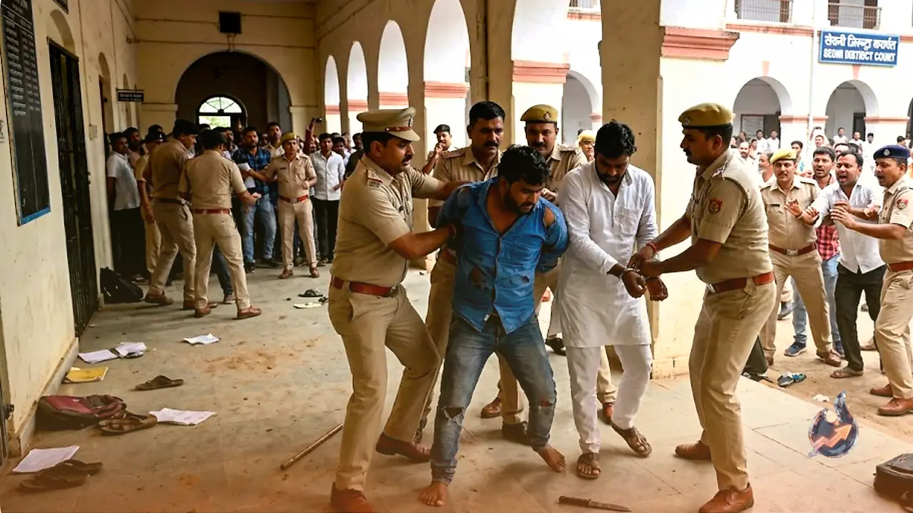 Chaos at Seoni District Court as knife-wielding clash leads to three arrests