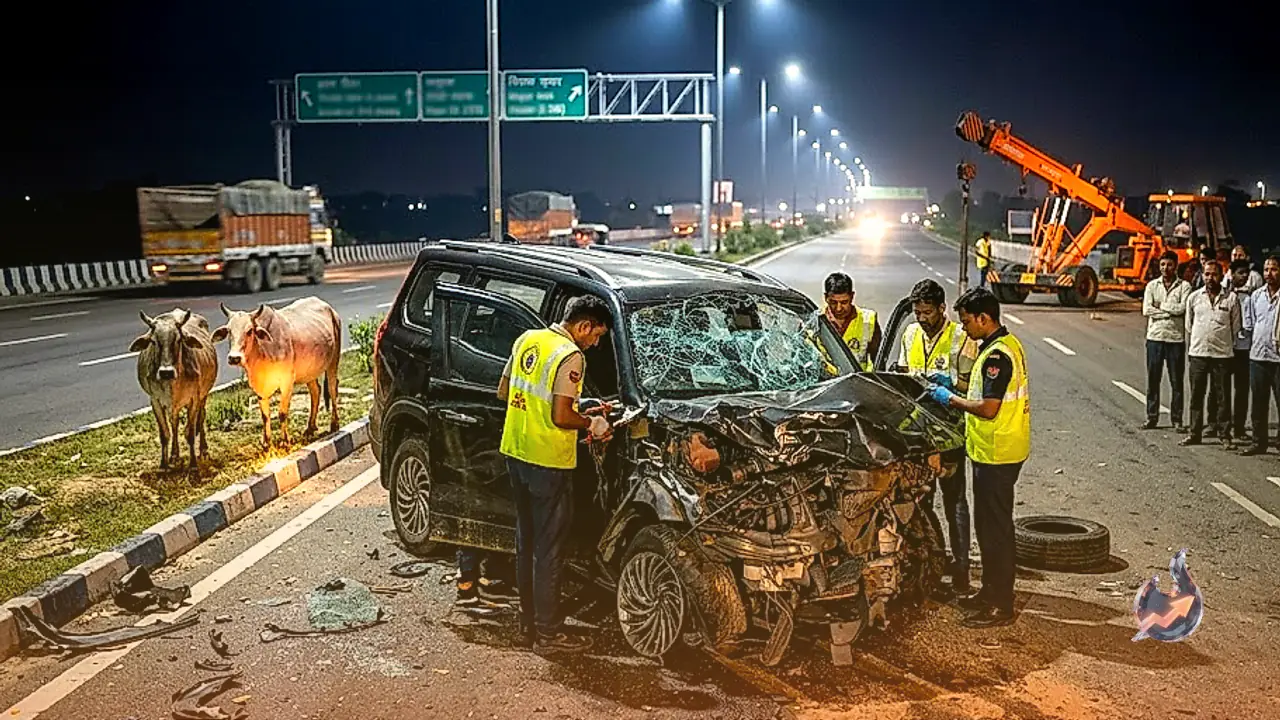 स्याना चौपला के पास आवारा गोवंश को बचाने में बेकाबू होकर पलटी कार, भीषण भिड़ंत में 3 की मौत और 8 घायल